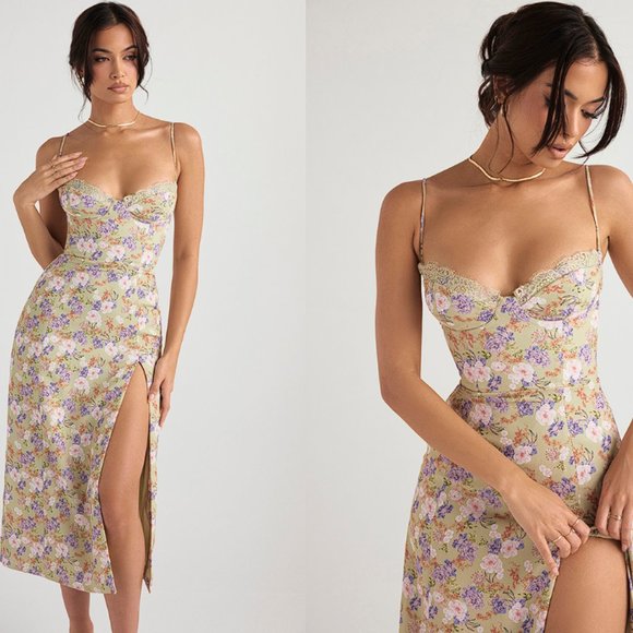 House of CB 'Charlotte' Peony Print Floral Midi Sundress NWOT - Picture 3 of 11